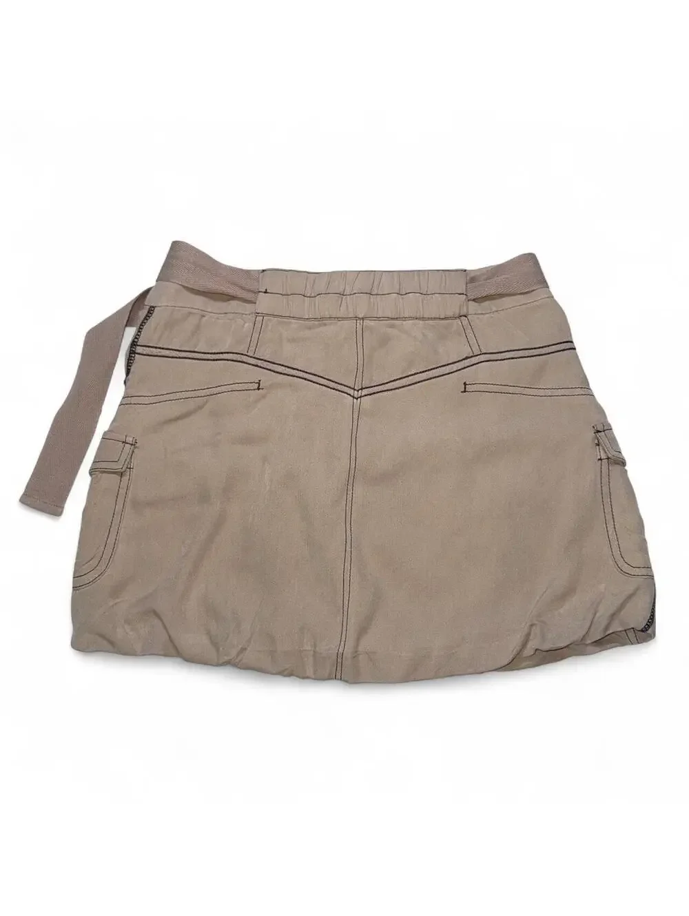 Vintage Bebe Y2K tan cargo mini skirt with belt